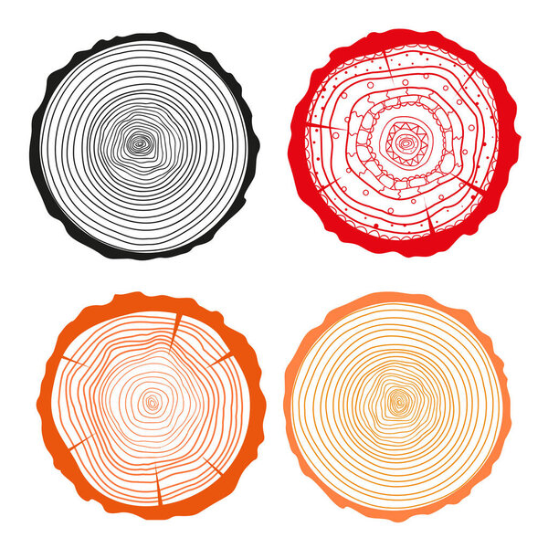 Tree rings. Set of cross section