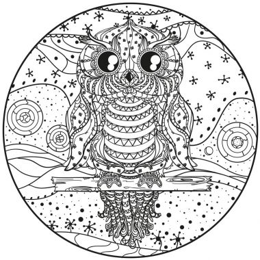 Mandala baykuş ile
