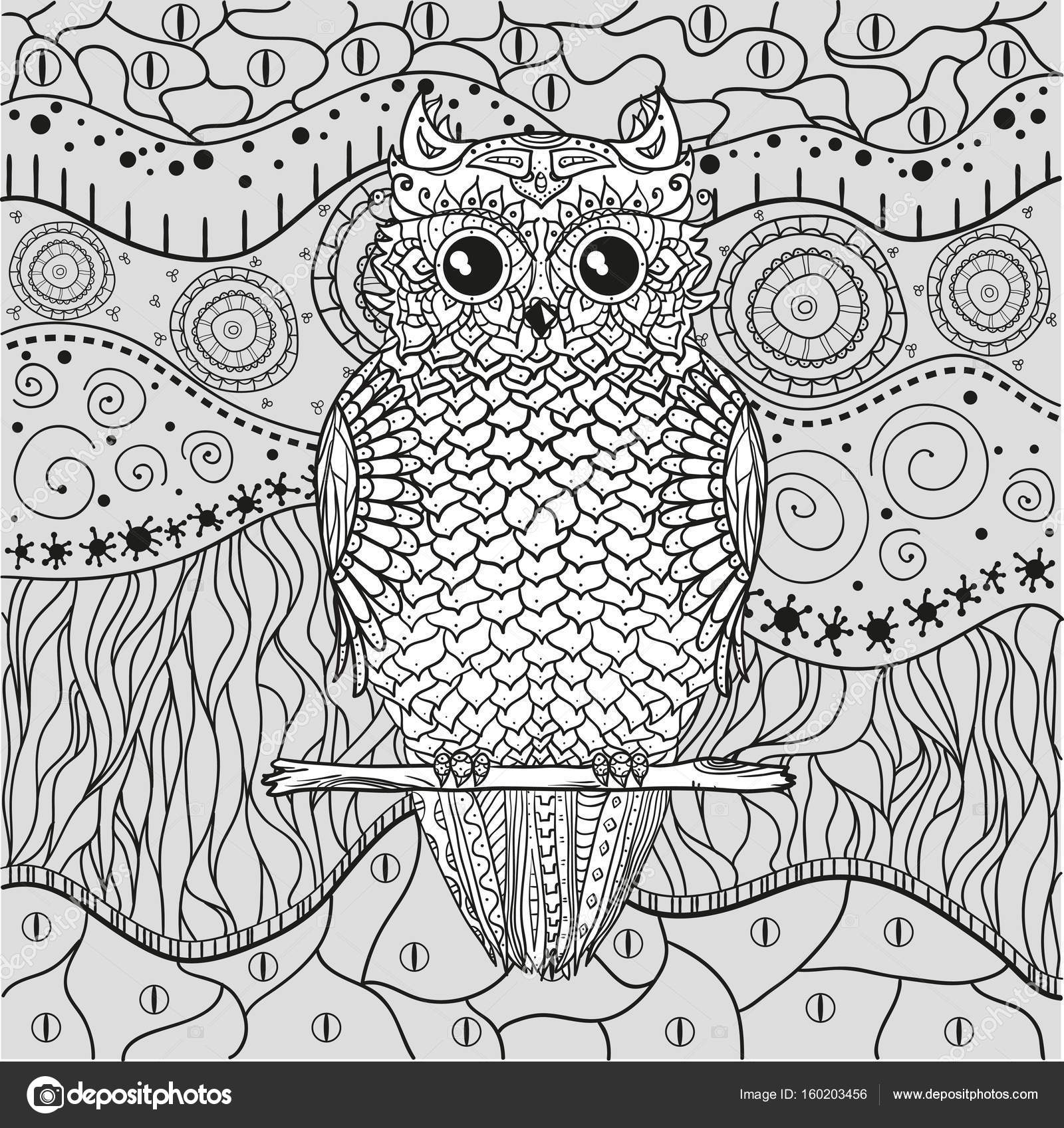 Mandala With Owl Stock Vector C Mikabesfamilnaya 160203456