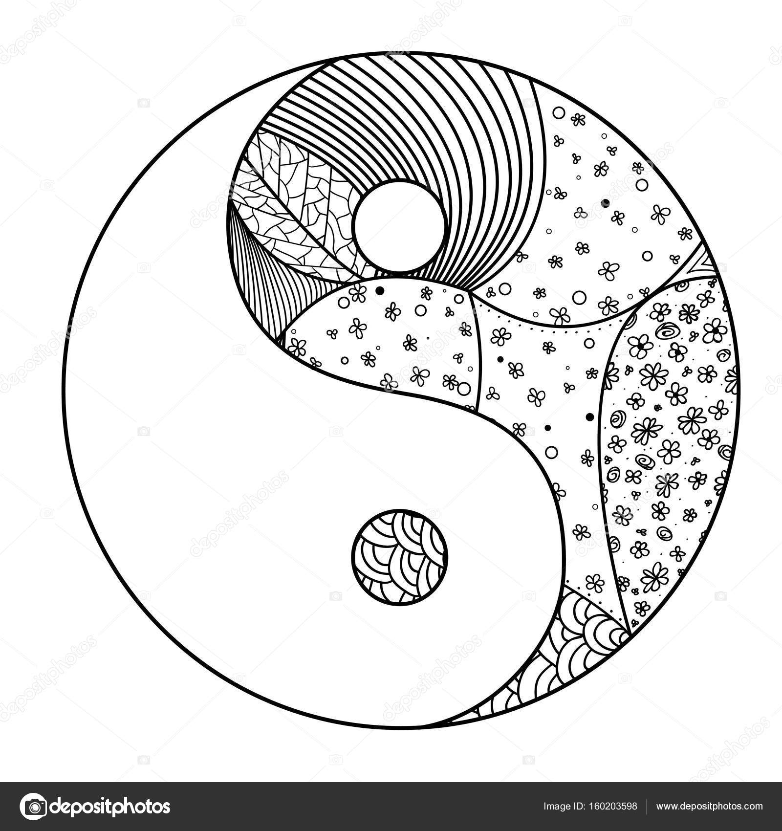 yin und yang malvorlage | Coloring and Malvorlagan