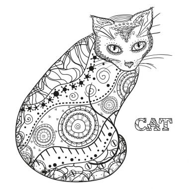 Kedi. Tasarım Zentangle.