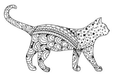 Kedi. Tasarım Zentangle.