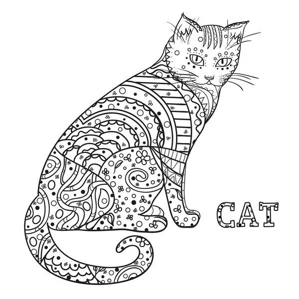 Kedi. Tasarım Zentangle.