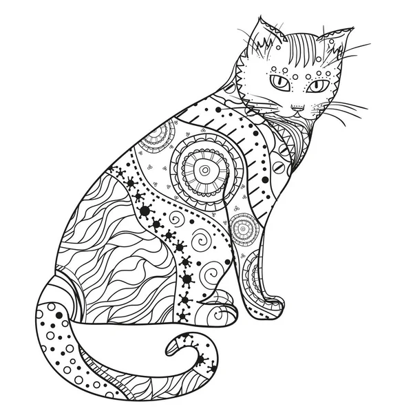 Kedi. Tasarım Zentangle.