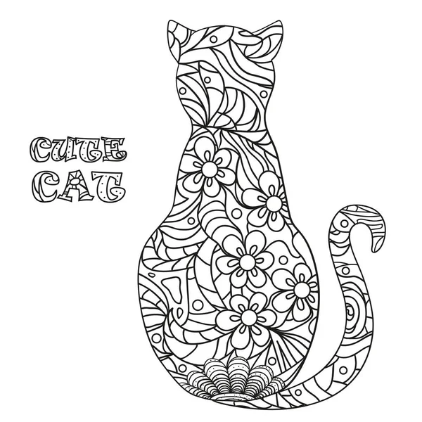 Kedi. Tasarım Zentangle.