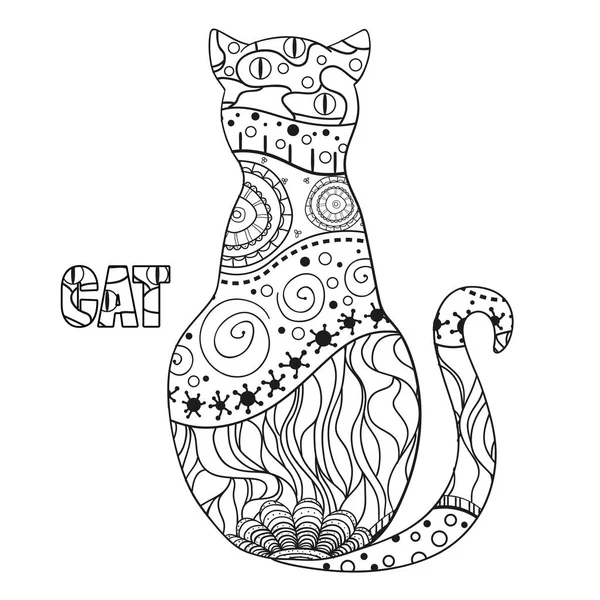 Kedi. Tasarım Zentangle.