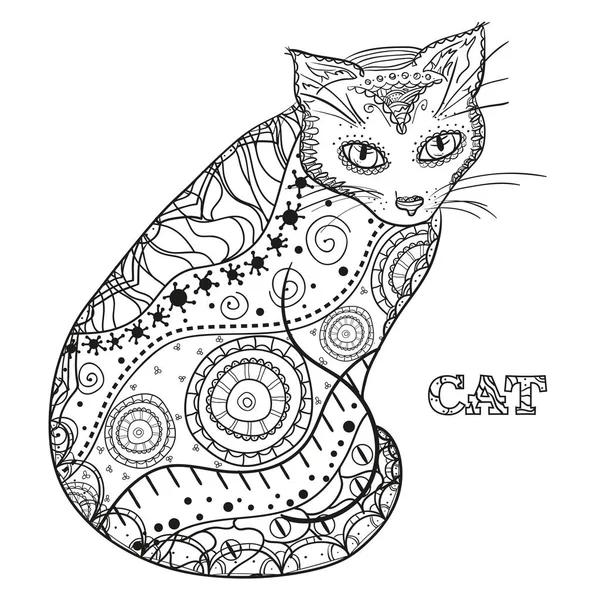 Kedi. Tasarım Zentangle.