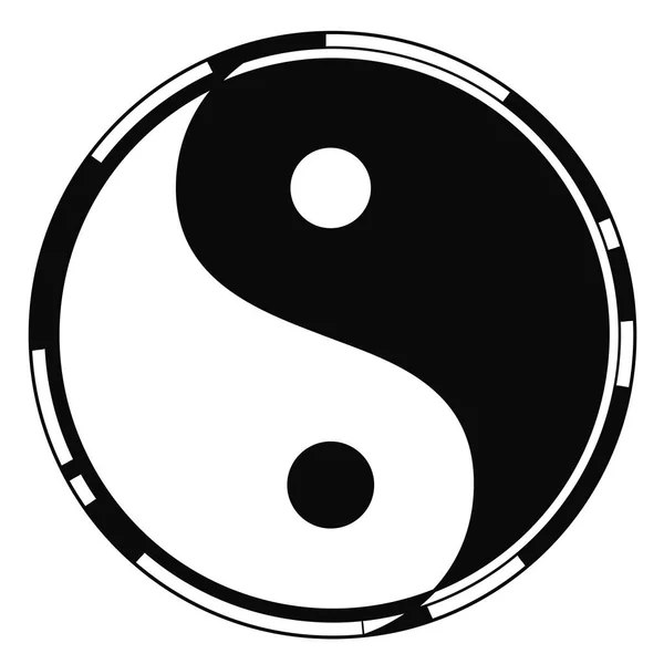 Yin y Yang. Zentangle. . — Vector de stock
