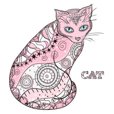 Kedi. Tasarım Zentangle.