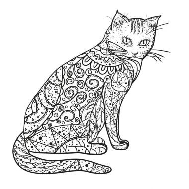 Kedi. Tasarım Zentangle.