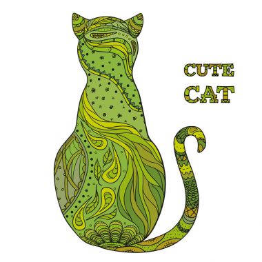 Kedi. Tasarım Zentangle.