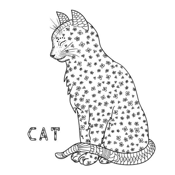 Un chat. Conception Zentangle . — Image vectorielle