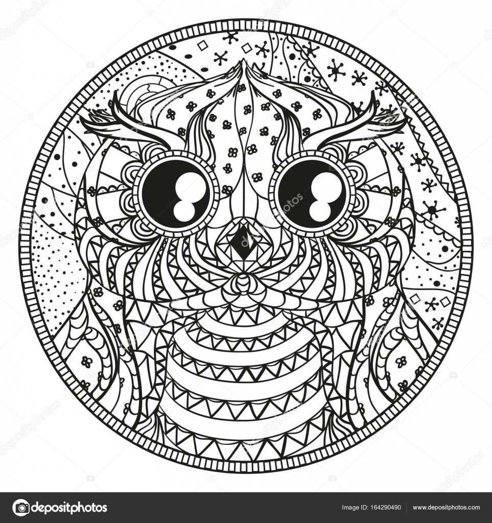Download Mandala. Owl. Zentangle — Stock Vector © MikaBesfamilnaya ...