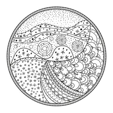 Mandala. Zentangle. Hand drawn clipart