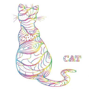 Kedi. Tasarım Zentangle.