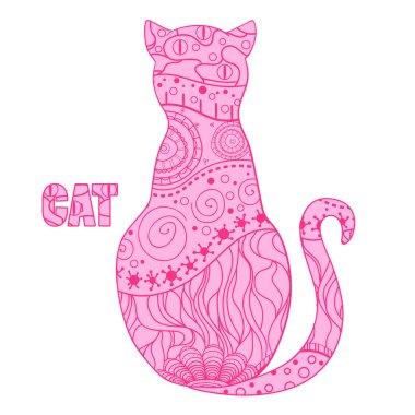 Kedi. Tasarım Zentangle.