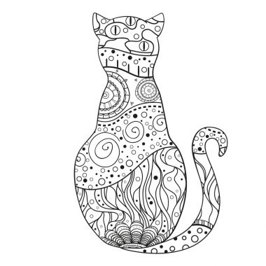 Kedi. Tasarım Zentangle.