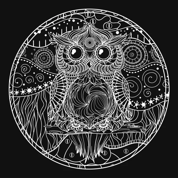Download Mandala with owl — Stock Vector © MikaBesfamilnaya #160203384