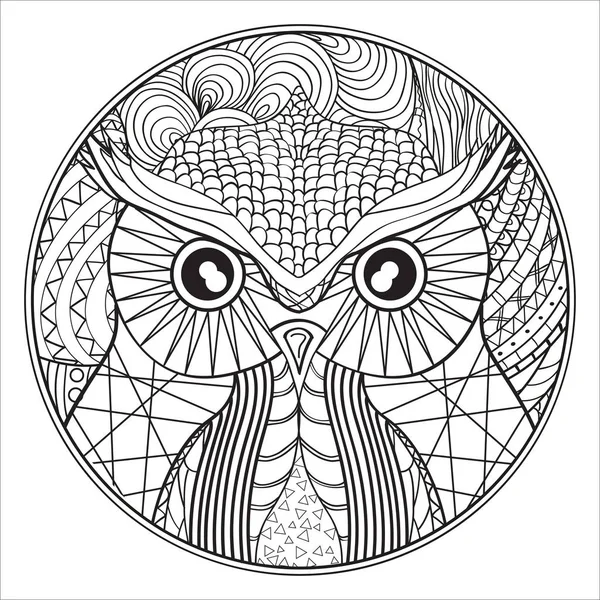 Mandala con búho — Archivo Imágenes Vectoriales
