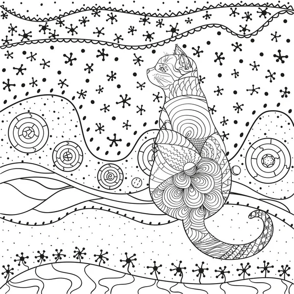 マンダラ。Zentangle。手描き — ストックベクタ