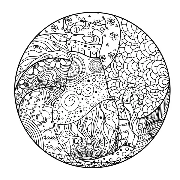 Mandala. Zentangle. Dibujado a mano — Vector de stock