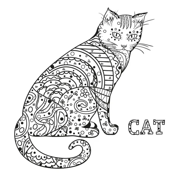 Kedi. Tasarım Zentangle.