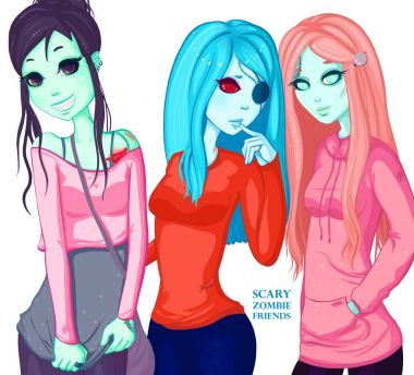 Zombi kız izole arka plan üzerinde