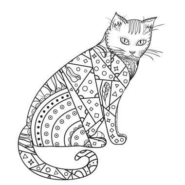 Kedi. Tasarım Zentangle
