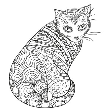 Kedi. Tasarım Zentangle