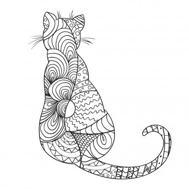 Kedi. Tasarım Zentangle
