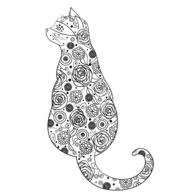 Kedi. Tasarım Zentangle