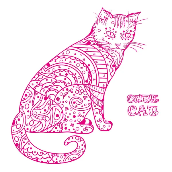 Kedi. Tasarım Zentangle.