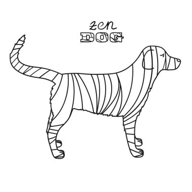 Köpek. Tasarım Zentangle. 