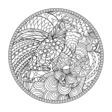 Zentangle tasarım. Hat sanatı