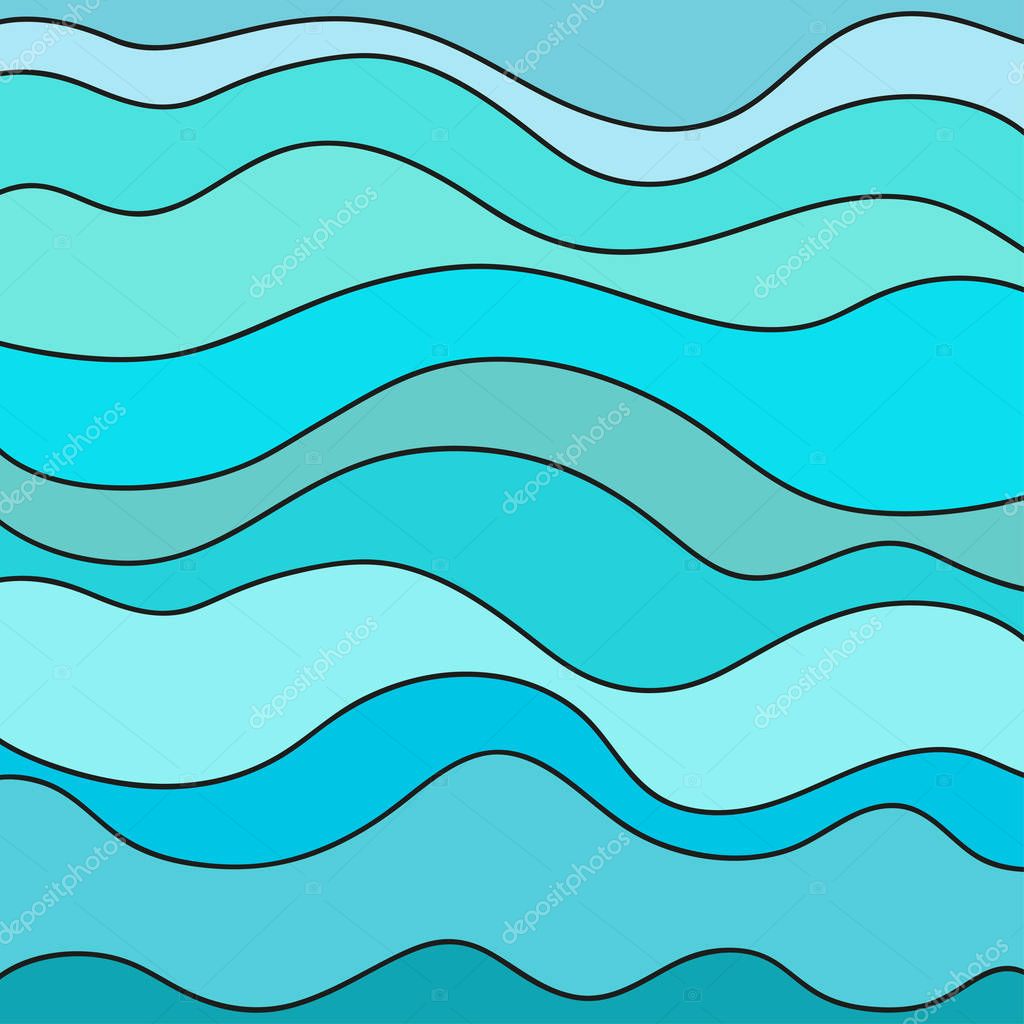 Nautical Wallpaper Pattern With Lines And Waves Multicolored Texture Abstract Dinamic Background Cold Colors Doodle For Design Art Creative Illustration Decorative Style Line Art Creation Premium Vector In Adobe Illustrator Ai