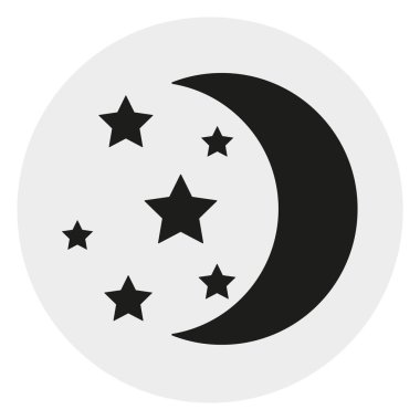 Yıldız siluet tasarlamak web simgesi ile moon