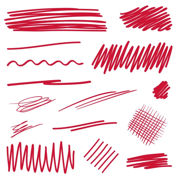 Soulignement Coloré Des Lignes Chaotiques Esquisse Dessinée Main Souligne Illustration — Image vectorielle