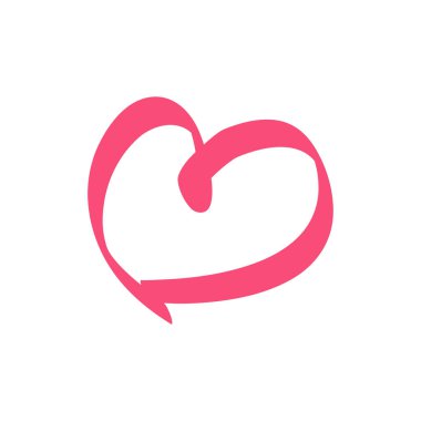 Kalp beyaza. İzole edilmiş arka planda soyut kalp. Aşk sembolü