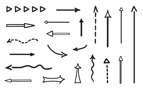 Elementos Infográficos Sobre Fondo Blanco Aislado Flechas Simples Dibujadas Mano — Archivo Imágenes Vectoriales