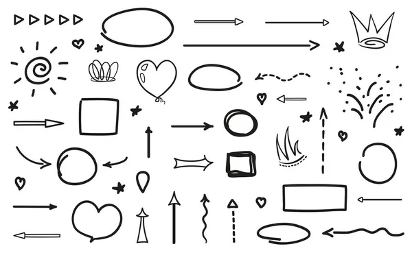 Elementos Infografía Negra Sobre Fondo Blanco Aislado Signos Abstractos Dibujados — Vector de stock