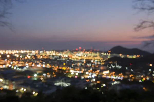 The aerial view of blurry image and soft bokeh of Refinery plant — Stock Photo, Image