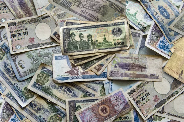 Moneda internacional, billete de banco asiático . — Foto de Stock