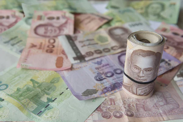 Internationale Währung, asiatische Banknote. thailändischer Baht — Stockfoto