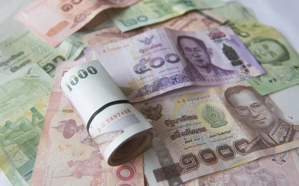 Internationale Währung, asiatische Banknote. thailändischer Baht — Stockfoto