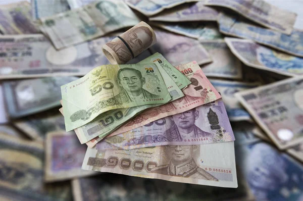 Internationella valuta, Asiatisk sedel. Thailändska baht — Stockfoto