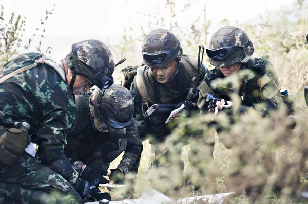 Pranburi Tailandia Noviembre 2016 Equipo Rangers Militares Entrenamiento Planea Atacar — Foto de Stock