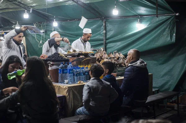 Μαρακές Μαρόκο Απριλίου 2018 Jamaa Fna Public Square Night Market — Φωτογραφία Αρχείου