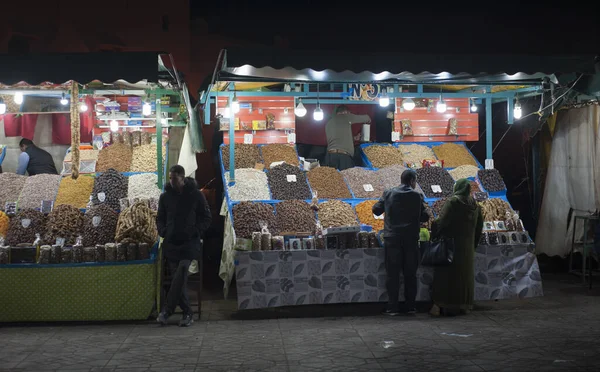 Marrakesh Morocco Квітня 2018 Jamaa Fna Публічне Місце Площі Нічному — стокове фото