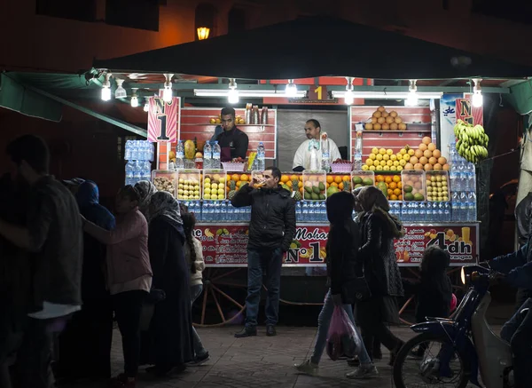 Marrakesh Morocco Квітня 2018 Jamaa Fna Публічне Місце Площі Нічному — стокове фото