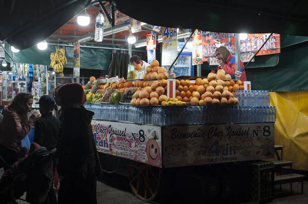 Marrakesh Marokkó 2018 Április Jamaa Fna Egy Köztéri Éjszakai Piac — Stock Fotó